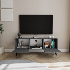 ALONEX Force Tv Ünitesi 140 Cm , Antrasit , Tv Sehpası, Ekonomik Tv Ünitesi, Modüler Ünite