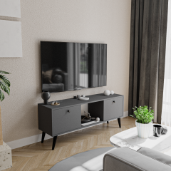 ALONEX Force Tv Ünitesi 140 Cm , Antrasit , Tv Sehpası, Ekonomik Tv Ünitesi, Modüler Ünite
