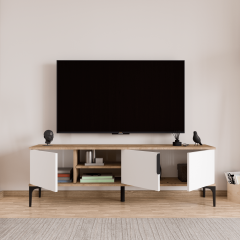 Tarz (FULL BEYAZ) , 180 Cm Tv Ünitesi , Tv Sehpası ,raflı Tv Ünitesi Konsol, Ekonomik Tv Ünitesi