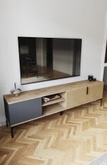 Vesta TV Ünitesi - 180 cm Modern Tasarım, Ekonomik Tv Ünitesi, Metal Kulp