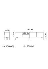 Tarz Tv Ünitesi , Raflı Tv Sehpası , 180 Cm Tv Konsolu, Ekonomik Tv Ünitesi (FULL YUNUS)