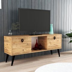 Force Tv Ünitesi Atlantik Çam 140 Cm, Ekonomik Ünite, Modüler Tv Ünitesi