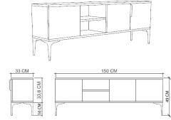 Tarz (FULL BEYAZ) , 150 Cm Tv Ünitesi , Tv Sehpası ,raflı Tv Ünitesi Konsol, Ekonomik Tv Ünitesi