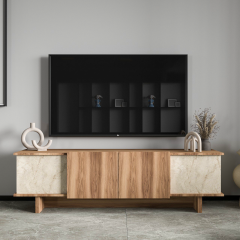 Diana 180 Cm Tv Ünitesi, Ceviz-mermer Desenli Tv Ünitesi, Modüler Ünite, Ekonomik Tv Ünitesi