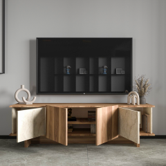 Diana 180 Cm Tv Ünitesi, Ceviz-mermer Desenli Tv Ünitesi, Modüler Ünite, Ekonomik Tv Ünitesi