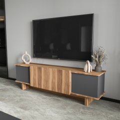 Diana 180 Cm Tv Ünitesi , Ceviz- Antrasit Tv Ünitesi, Modern Tv Ünitesi, Ekonomik Ünite