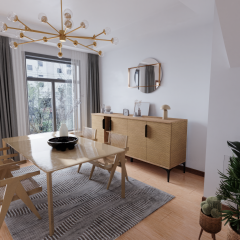 Mobilya Tarz Konsol 4 Kapaklı, Raflı , 180 Cm , Yemek Odası , Ofis, Salon Ünite (FULL YUNUS)
