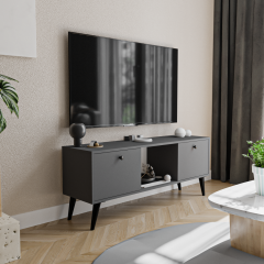 Force Tv Ünitesi 140 Cm , Antrasit , Tv Sehpası, Ekonomik Tv Ünitesi, Modüler Ünite