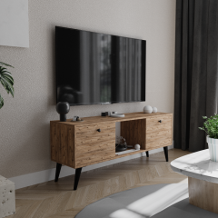 Force Tv Ünitesi Atlantik Çam 140 Cm, Ekonomik Ünite, Modüler Tv Ünitesi