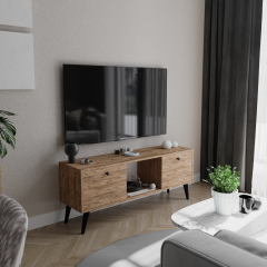Force Tv Ünitesi Atlantik Çam 140 Cm, Ekonomik Ünite, Modüler Tv Ünitesi