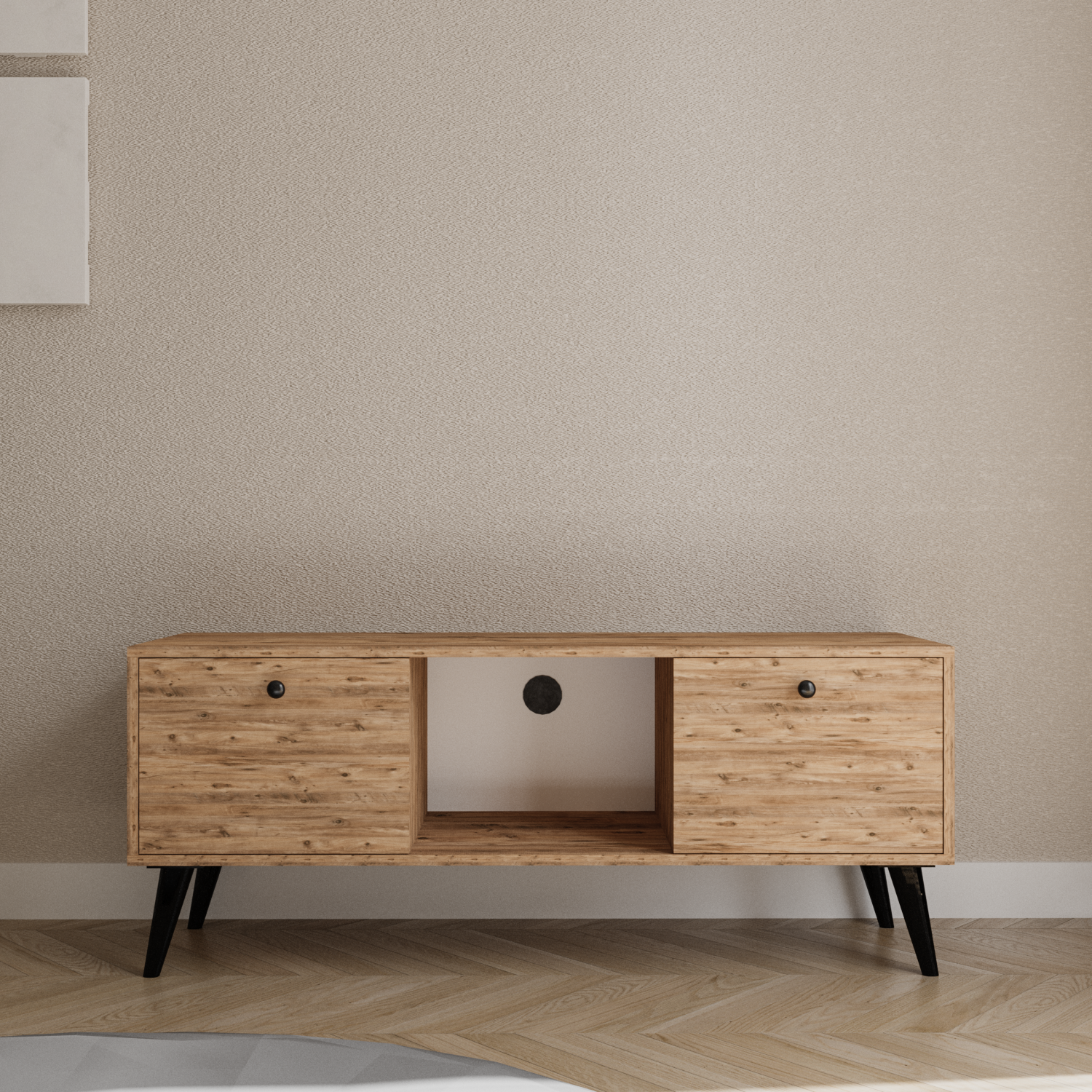 Force Tv Ünitesi Atlantik Çam 140 Cm, Ekonomik Ünite, Modüler Tv Ünitesi