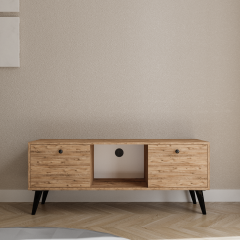 Force Tv Ünitesi Atlantik Çam 140 Cm, Ekonomik Ünite, Modüler Tv Ünitesi
