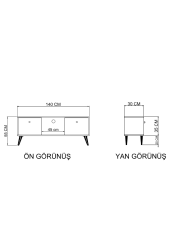 Force Tv Ünitesi Atlantik Çam 140 Cm, Ekonomik Ünite, Modüler Tv Ünitesi