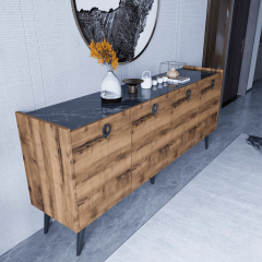 Kaya Konsol Atlantik Çam Mermer Desenli 180 Cm Yemek Odası Ofis Salon Ünite, Ekonomik Konsol