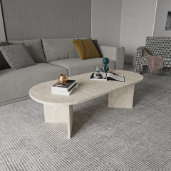 Diana Elips Mermer Desenli Orta Sehpa Modern Sehpa, Traverten Sehpa, Modern Sehpa, Ekonomik Sehpa