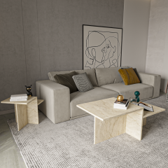 DİANA ORTA SEHPA YAN SEHPA MERMER DESENLİ