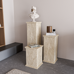 Diana Lahid Yan Sehpa, Traverten Yan Sehpa, Çok Amaçlı Sehpa, Modern Sehpa, Dekor Sehpa