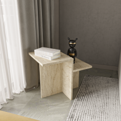 Diana Mermer Desenli Yan Sehpa, Ekonomik Sehpa, Traverten Sehpa, Dekoratif Sehpa