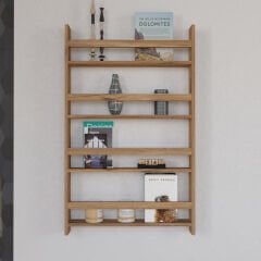 Nordik Duvar Rafı Atlantik Çam, Dekoratif Duvar Rafı, Çok Amaçlı Raf, Kitap Rafı, Aksesuar Rafı