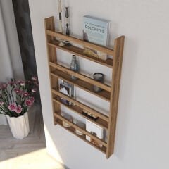Nordik Duvar Rafı Atlantik Çam, Dekoratif Duvar Rafı, Çok Amaçlı Raf, Kitap Rafı, Aksesuar Rafı
