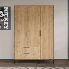 Aden 3 Kapaklı Çekmeceli Full Sepet Gardırop , Elbise Dolabı, Raflı Dolap