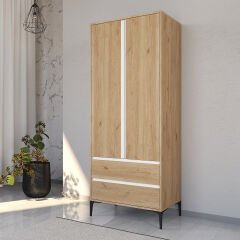 Rio 2 Kapılı Çekmeceli Ekonomik Modüler Dolap Çocuk Odası Genç Odası