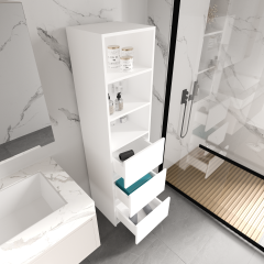 Eylül Çok Amaçlı Dolap 2 Raflı, 3 Çekmeceli, Ekonomik, Modüler, Banyo Mutfak Dolabı