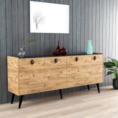Kaya Konsol Atlantik Çam , Mermer Desenli 180 Cm Konsol