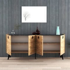 Kaya Konsol Atlantik Çam , Mermer Desenli 180 Cm Konsol