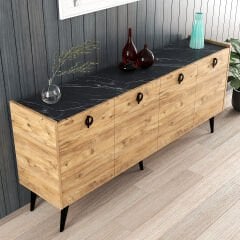 Kaya Konsol Atlantik Çam , Mermer Desenli 180 Cm Konsol