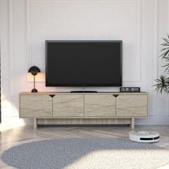 ALONEX HOME TURAN TRAVERTEN TV Ünitesi - 180 cm Modern Tasarım, Ekonomik Tv Ünitesi, Kulpsuz